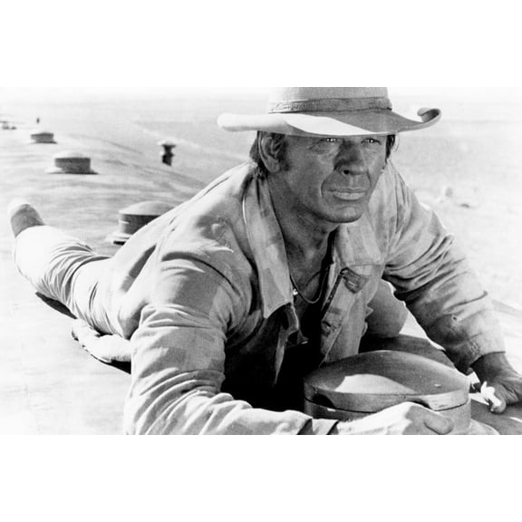 Charles Bronson in Once Upon a Time in the West lying on top of train 24x36 Poster