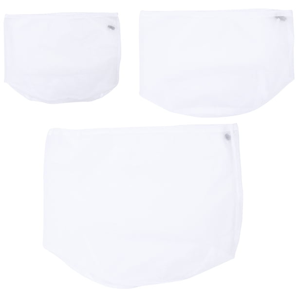 Bolsas de lavandería de bolsillo con cordón útiles de 3 piezas Bolsas de lavandería de malla blanca Bolsas de lavado de protección de ropa (tamaño S, M, L cada 1 pieza)