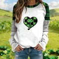 thumbnail image 2 of Kilaqueen St Patricks Day Womens Sweatshirt Crew Neck Long Sleeve Funny Plaid Pullover Tops Casual Classic Fit Holiday Vacation Sweatshirts, 2 of 5