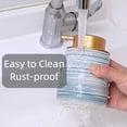 thumbnail image 4 of Modern Striped Style Gold Soap Dispenser for Bathroom, Ceramic Hand Soap Dispenser, Easy to Refill Liquid (Gray-Foam Pump), 4 of 12