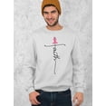thumbnail image 2 of Breast Cancer Support Faith Cross Crewneck Sweatshirt, L, White, 2 of 5