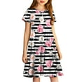thumbnail image 2 of QingYiHua 4-14 Years Girls Summer Dresses Short Sleeve Casual Dress Kids Cute Fashion Print A Line Dress Big Girls Flowy Beach Sundress Sales, 2 of 5