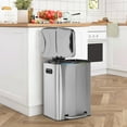 thumbnail image 3 of Kitchen Trash Can With Lid For Office Bedroom Bathroom Step Trash Bin Fingerprint-Proof Brushed Stainless Steel Garbage Can 10 Gallon/ 40L, 3 of 10