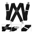 thumbnail image 3 of 1pc Men's Suspenders Wide Adjustable Elastic Braces Pants Strap with 4 Clips Design (Black), 3 of 8