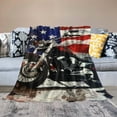 thumbnail image 2 of PRATYUS Dirt Bike American Flag Motocross Biker Throw Blankets Ultra-Soft Thicken Flannel Blanket for Chair Bedroom Sofa 50x60in, 2 of 6