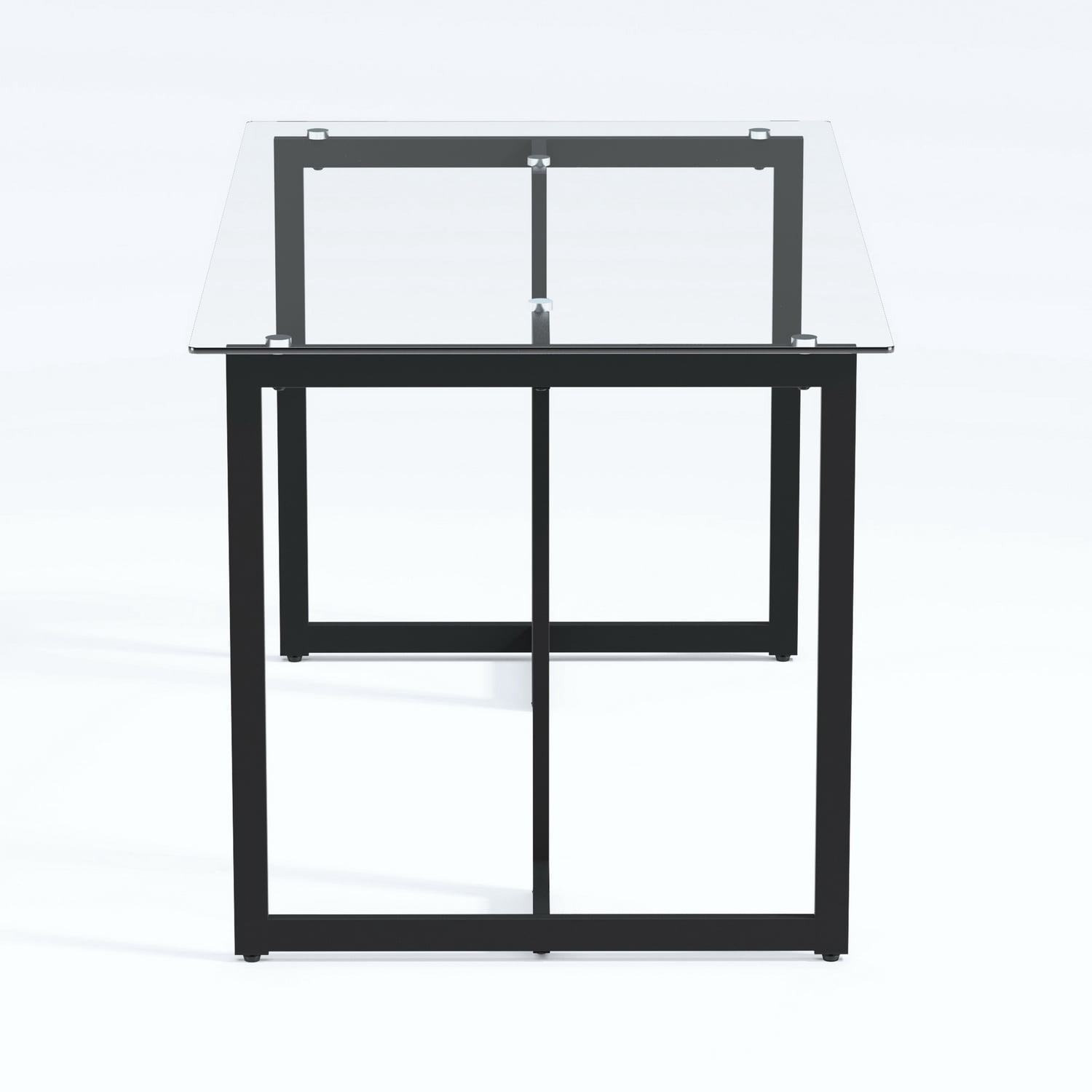 Homy Casa 55.1 inch Writing Desk with Tempered Glass Top Computer Desk for Home Office, Living Room