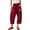 #02Wine, variant on Women's Baggy Wide Leg Palazzo Capri Pants Green S