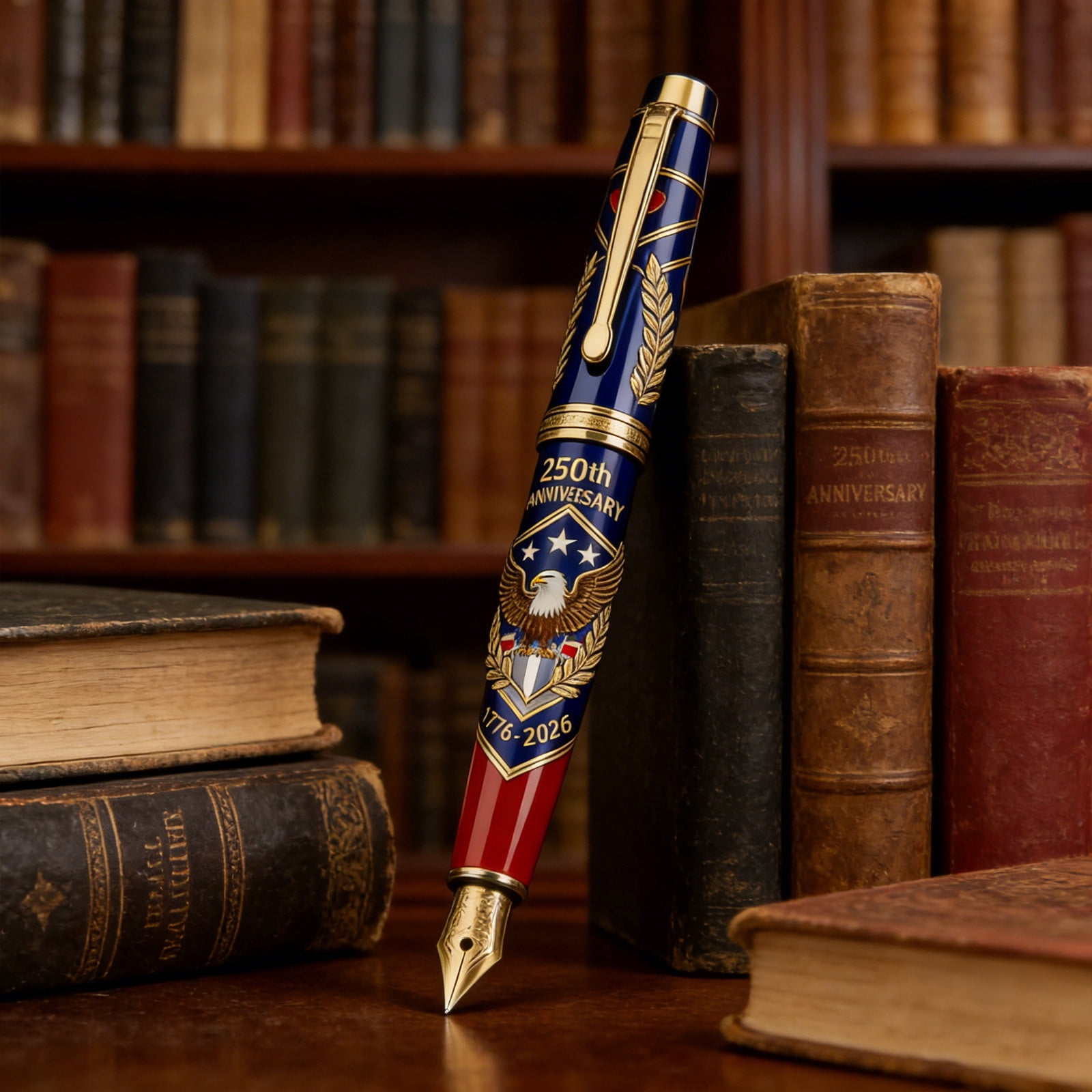 USA 250th Anniversary Commemorative Pen with Gift Box, 1776-2026 Patriotic Fountain Pen, America 250 Years of Freedom Souvenir