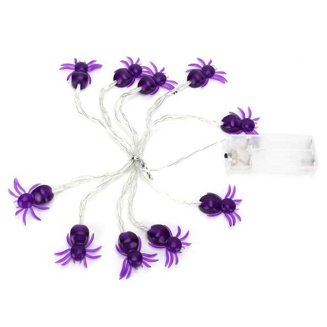 Cergrey Decorative Bulbs, String Lights, Lights LED Purple Spider Shape Decorative String Lights For Festival Party Indoor Outdoor Decoration