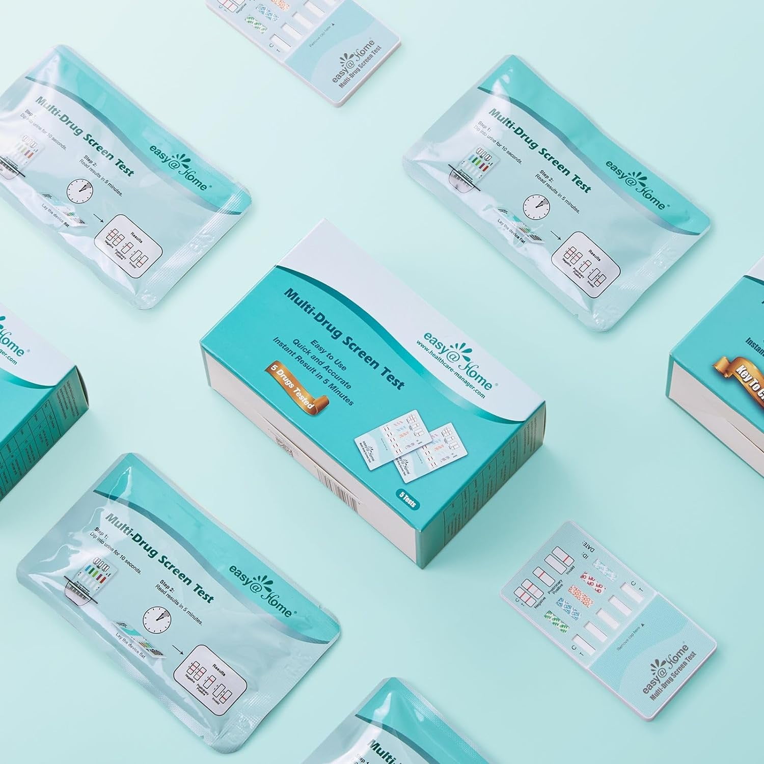 Easy@Home 5-Panel Instant Urine Drug Test Kit – Results In 5 Mins – Amphetamine, Cocaine, Opiates, Marijuana, Benzos