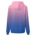 thumbnail image 3 of Wang6 Plus Size Hoodies Dress for Womens Loose Fit Gradient Hooded Pullovers Sweatshirts Trendy Drawstrings Fall Long Sleeve V Neck Tops with Pocket Blue L, 3 of 4