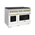 thumbnail image 3 of ZLINE Autograph 48" Paramount Dual Fuel DuraSnow Range w/White & Bronze Accents (SDRSZ-WM-48-CB), 3 of 9