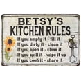 thumbnail image 1 of Betsy's Kitchen Rules Chic Sign Vintage Decor 8 x 12 High Gloss Metal 208120032433, 1 of 1