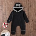 thumbnail image 6 of QWIED Boys Outfits Toddler Baby Cartoon Ears Hoodie Romper Zip Clothes Jumpsuit Baby Boy Clothing Set Black 3 Months-6 Months, 6 of 6