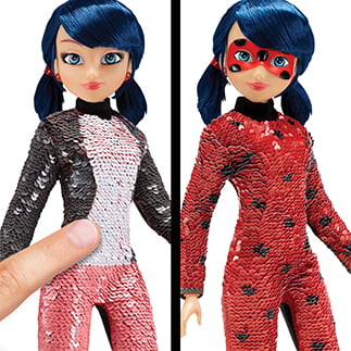 Miraculous Fashion Flip Ladybu Doll Playset, 2 Pieces, Assembled 12 inch 