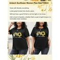 thumbnail image 6 of Anbech Sunflower Plus Size T-Shirts for Women Graphic Peace And Love Print Oversize Short Sleeves T-Shirt with Round Neck, 6 of 9