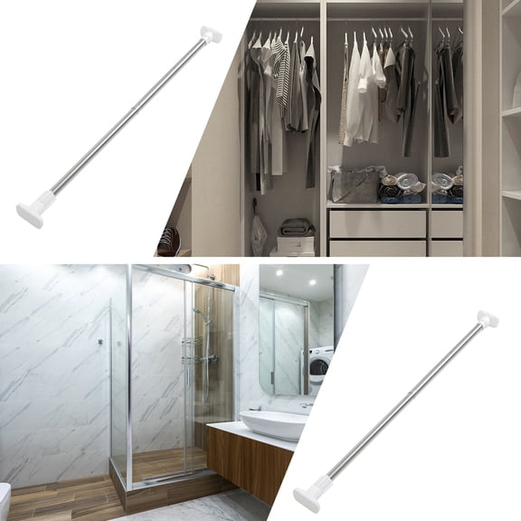 OFFIGAM Retractable Shower Curtain Pole Stainless Steel 1Pack for General Users