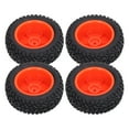 thumbnail image 3 of 4PCS 1/10 RC Ruedas Alta Resistencia a la Abrasión Fuerte Amortiguación Neumáticos de Goma RC Neumáticos RC con Tuercas para Coche Deportivo 1/10 Rojo, 3 of 10