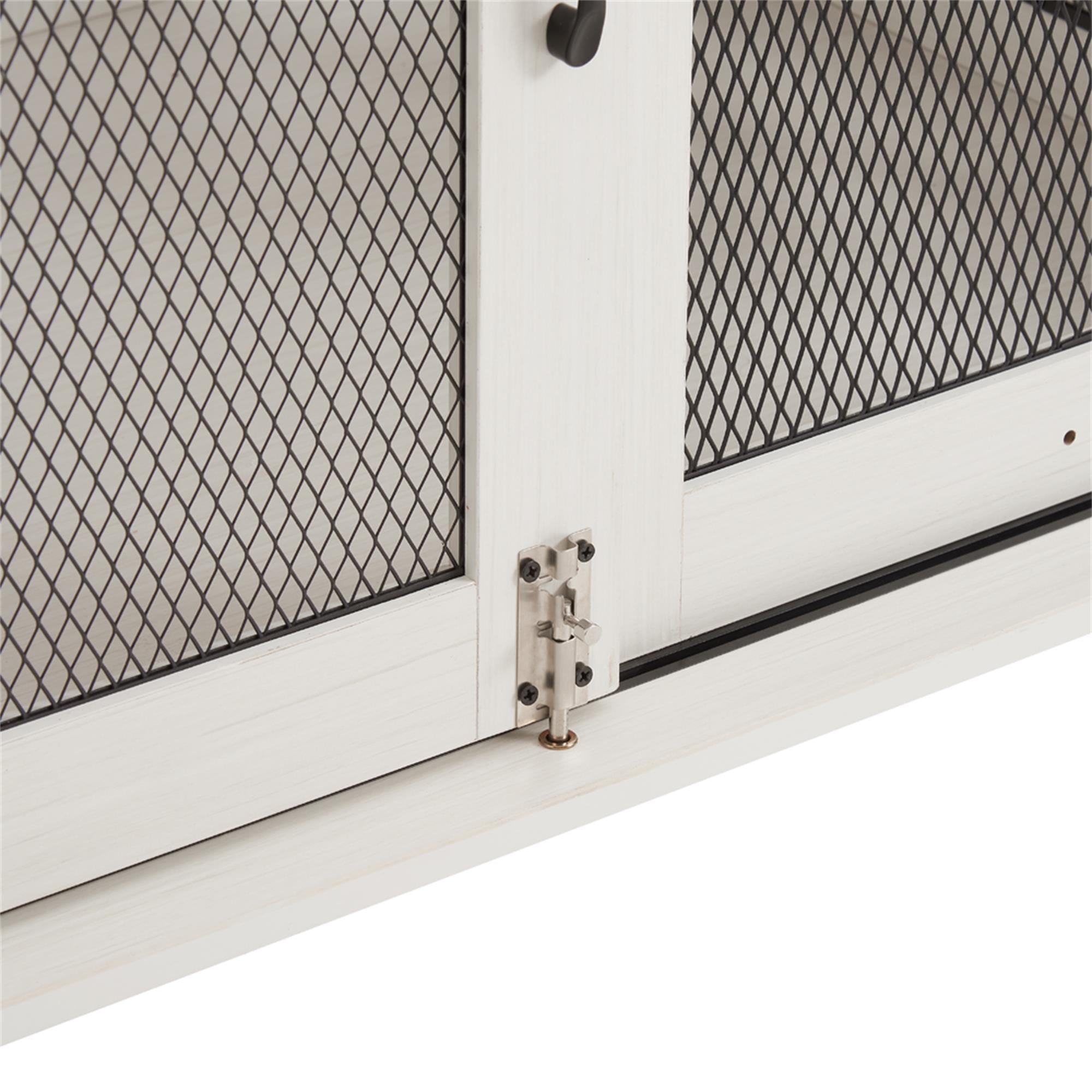 Pefilos 37" Wood Dog Crate Furniture, Heavy Dog Kennel Pet House with Sliding Barn Door, Indoor Dog Cage for Large Dogs, White Pefilos 37" Wood Dog Crate Furniture, Heavy Dog Kennel Pet House with Sliding Barn Door, Indoor Dog Cage for Large Dogs, White