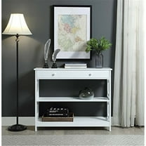 Convenience Concepts Omega Storage Console Table in White Wood Finish