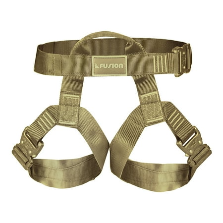 Fusion Climb Miraj Tactical Half Body Triple Quick Release Buckle Adjustable Harness 23kN M-XL Coyote Brown