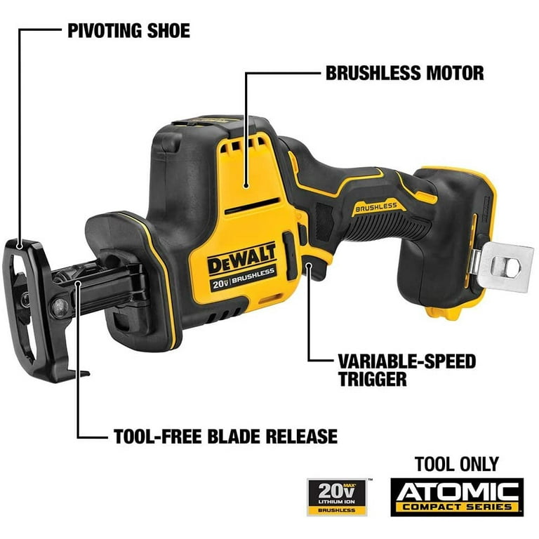 ATOMIC 20-Volt MAX Brushless Compact Reciprocating Saw (Tool-Only) with Bonus 20-Volt MAX Li-Ion 4.0 Ah Compact Battery ATOMIC 20-Volt MAX Brushless Compact Reciprocating Saw (Tool-Only) with Bonus 20-Volt MAX Li-Ion 4.0 Ah Compact Battery