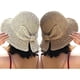 thumbnail image 1 of Sombrero plegable de paja plegable, gorra de verano con moño para mujeres niñas, correa ajustable (beige + caqui) brillar Electrónica, 1 of 6