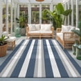 thumbnail image 2 of Area Rugs 2.7'x5', Haze Blue Stripe Carpet Runner Indoor Outdoor Rugs Home Decor Aesthetic, Farmhouse Blue Gray Striped Non Slip Mats Washable Accent Rug for Living Room Bedroom, 2 of 8