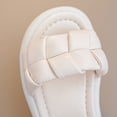 thumbnail image 6 of XIMIN Girls Open-Toe Sandals Braided Strap Adjustable Ankle Strap Smooth Synthetic Leather Upper Non-Slip Thick Sole Casual Summer Sandals (Beige, 10.5-11 Years), 6 of 9