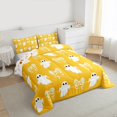 thumbnail image 4 of Manfei Horror Ghost Teens Full Size Comforter Sets, Yellow Princess Bowknot Bedding Comforter Set, Happy Halloween Theme Reversible Bedding Sets, Lightweight Room Decor, 3pcs, 4 of 9