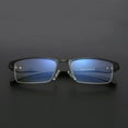 thumbnail image 4 of Mens Fashion Blue Light Blocking Half Rimless Reading Glasses 4.0, Metal Black Spring Hinge Business Rectangle Readers +4.00, 4 of 5