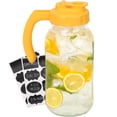 thumbnail image 1 of Jarrón de cristal Pitcher SOLIGT de 1,9 L con tapa y asa, color amarillo, 1 of 6