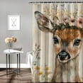 thumbnail image 2 of Autua Deer Flower Crown Chic Modern Bathroom Decor Shower Curtain 69"x72, 2 of 7