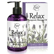 Brookethorne Naturals Relax Lavender Massage Oil for Massage Therapy 8oz