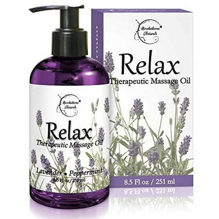 Brookethorne Naturals Relax Lavender Massage Oil for Massage Therapy 8oz