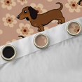 thumbnail image 4 of Homewish Vintage Dachshund Animal Blackout Curtains Set of 2 (52x84 Each),Daisy Flowers Curtain,Brown, 4 of 6