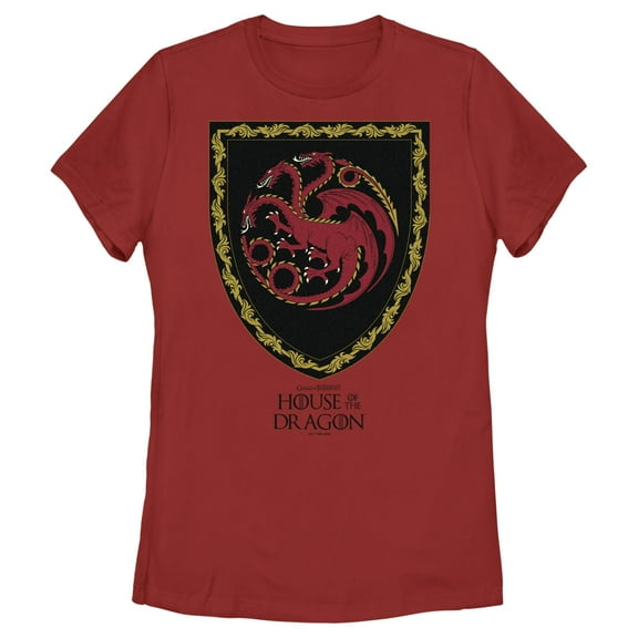 Women's Game of Thrones: House of the Dragon Targaryen Crest  Graphic Tee Red 2X Large