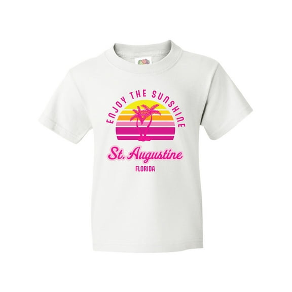 Inktastic Summer Enjoy the Sunshine St. Augustine Florida in Pink Youth T-Shirt