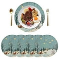 thumbnail image 5 of Ryvnso Christmas Snowflakes Winter Landscape Round Plate Mats Dining Table Placemat Set of 4 for Holiday Decoration, 5 of 7