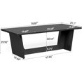 thumbnail image 2 of 1Easylife 70.87 Inches Long Executive Desk, Black Wooden Computer Desk, Industrial Simple Study Writing Table, Large Workstation Business Furniture for Home Office, 2 of 9