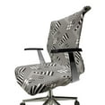 thumbnail image 6 of Ambesonne Black and White Office Chair Cover Stretchable High Back, Stripes Sqaures, Black White, 6 of 6
