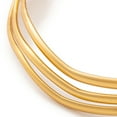 thumbnail image 3 of 3sets 7pcs PVD Vacuum Plating 304 Stainless Steel Wave Bangles set for Women Golden 2.5mm Inner Diameter: 2-1/2 inch(6.3cm), 3 of 3