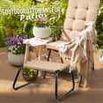 thumbnail image 6 of Outdoor Footstools for Patio,Backyard Patio Furniture Metal Frame Small Seat All Weather Footrest for Couch Patio Chairs 2 Pieces Beige, 6 of 7