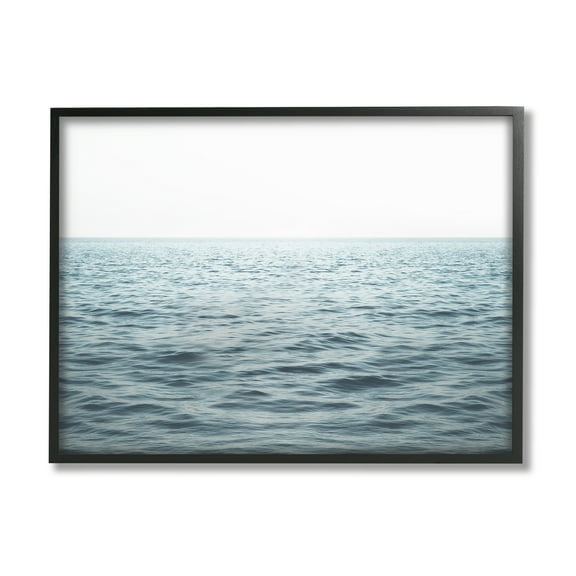 Stupell Industries Blue Sea Waves Photography Nature Photography Black Framed Art Print Wall Art, 14 x 11