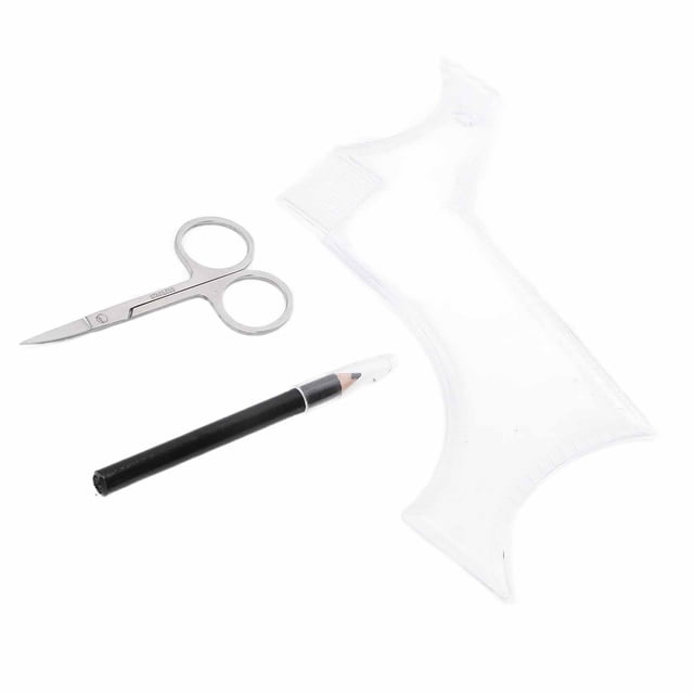 Garosa Beard Care Tools,Beard Shaping Tool Set,3pcs Men's Beard Shaping Tool Set Scissors Comb Pen Professional Beard Styling Tools