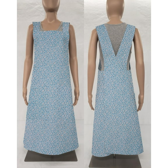 Crazy for Daisies Cross Back Apron by Penny's Needful Things (Ice Blue)