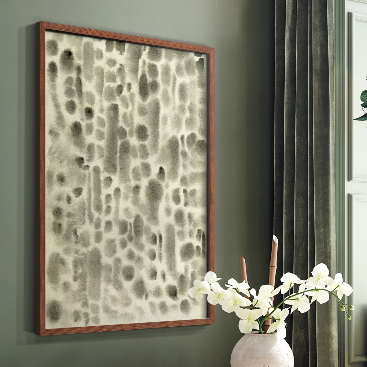Watercolor Metric II Framed Print in Brown Solid Wood 11 x 14 Framed Print