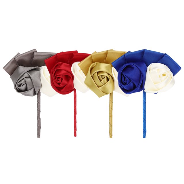 Delaman Man Boutonniere, 4Pcs 4.1 * 2.8in Práctico Broche Ribbon Exquisito Broche de Hombre para Bodas, Aniversarios
