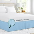 thumbnail image 4 of CCNY 12" Inch Drop Pleated Bed Skirt Queen Size 100% Microfiber Made Light Blue with Split Corners Bedskirts, 4 of 7