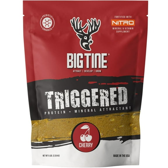 Big Tine Triggered Protein and Mineral Deer Attractant Cherry Rush 5 lb, High-Protein Supplement